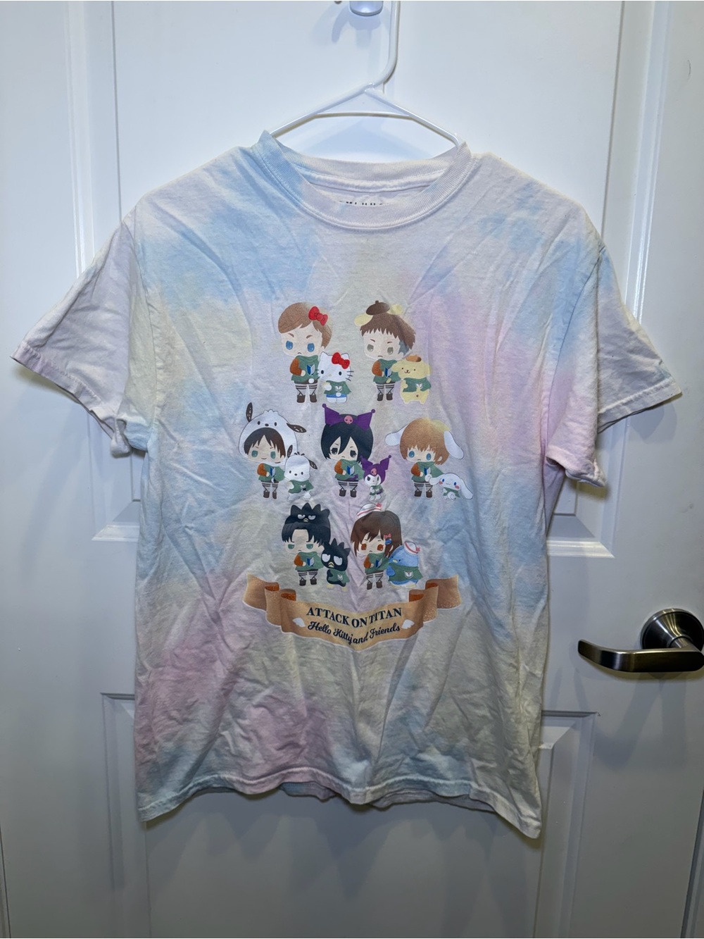 Boxlunch Attack On Titan Hello Kitty And Friends Unisex Tie Dye Shirt